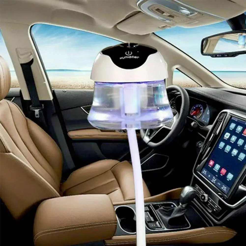 Creative Car Humidifier Large Capacity Colorful Lights USB Hose Aromatherapy Humidification Water Replenishment Air Purifier