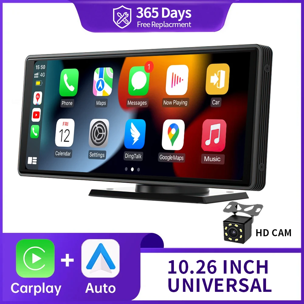 10.26inch Carplay Mp5 Player Portable Bt Srceen Wireless Carplay Android Auto Car Radio For Or Android Video Stereo